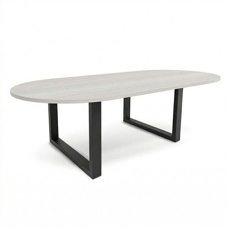 Set Mesa de Juntas Ovalada 8 Puestos + 8 Sillas Fija Atlanta 2