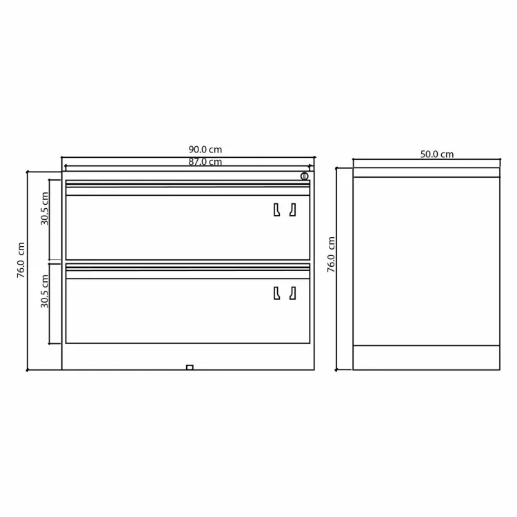 Archivador Metálico Horizontal 2 Gavetas 4