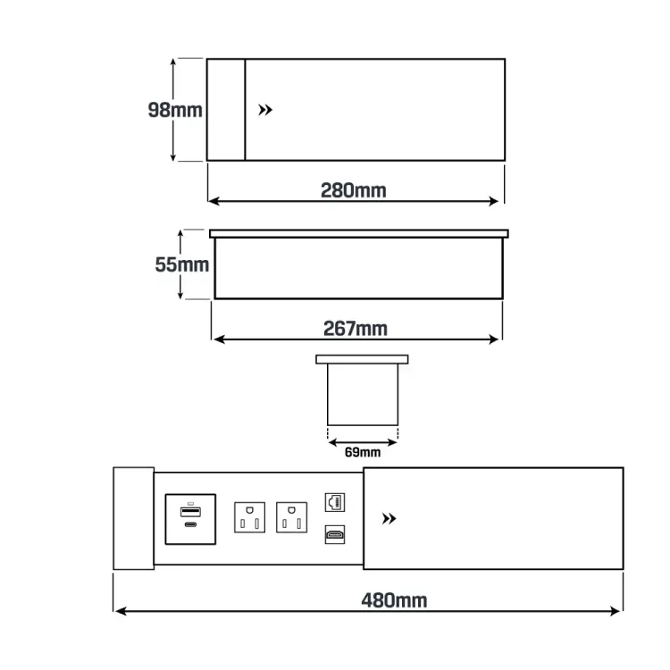 Caja de Conectividad Ultra Puerto Nacional 4