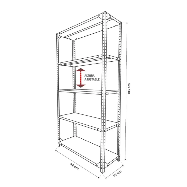 Dúo Pack Estantería H.D. 183 cm X 92 cm X 35 cm 4