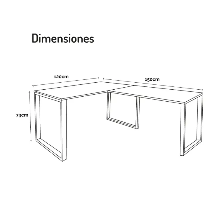 Escritorio en L tipo C Sencillo Blanco 1