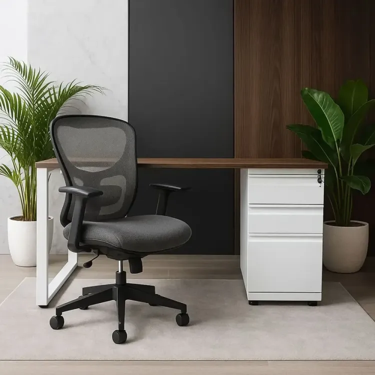 Escritorio Moderno Tipo C Blanco 1