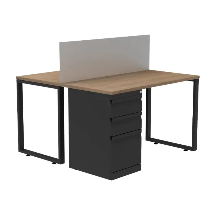 Escritorio Tipo C 2 Puestos Negro