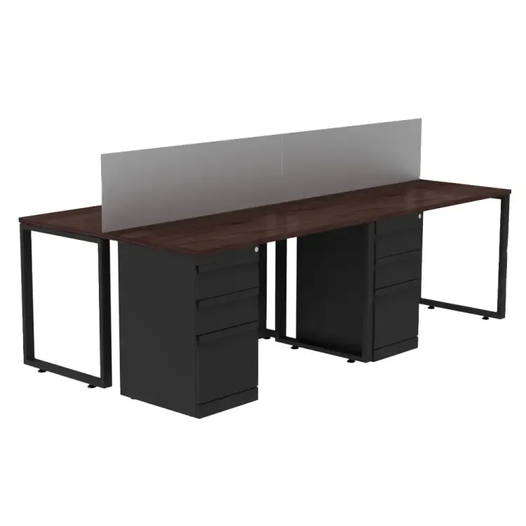 Escritorio Tipo C 4 Puestos Negro