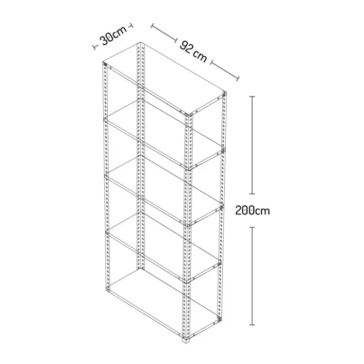 Estante para Negocio 200 cm x 92 cm x 30 cm 2