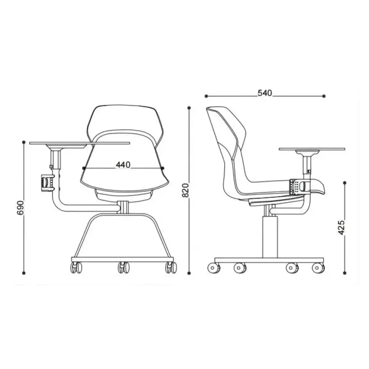 Silla Universitaria con Ruedas Campus 5