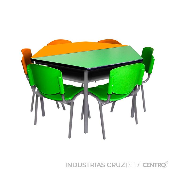 Juego De Mesa Trapezoidal Clásica X6 Párvulos Y Preescolar