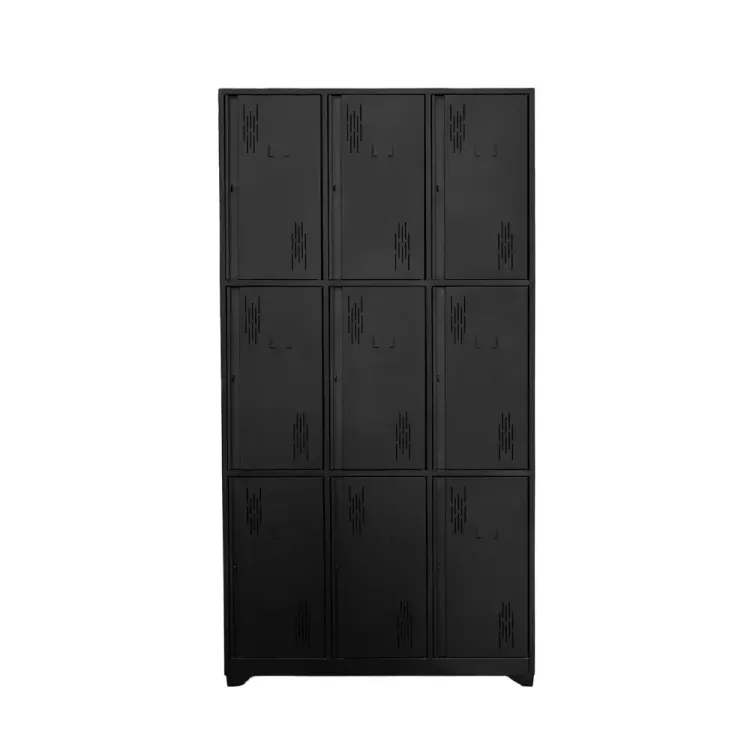 Locker Metálico 9 Puestos para Cascos Negro