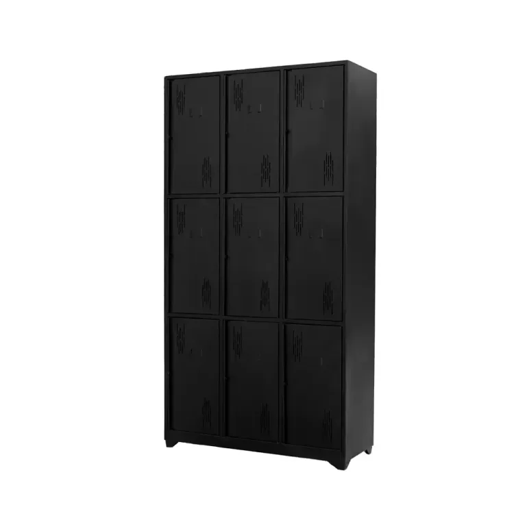 Locker Metálico 9 Puestos para Cascos Negro 2