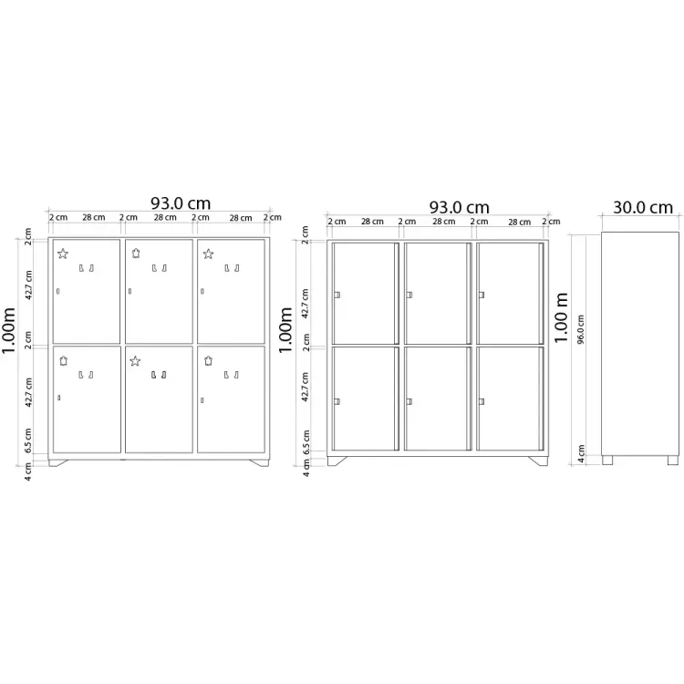 Locker Metálico Infantil 6 Puestos 3