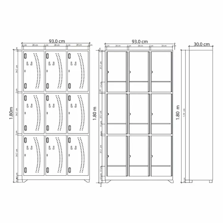 Locker Metálico Neo 9 Puestos 180 2