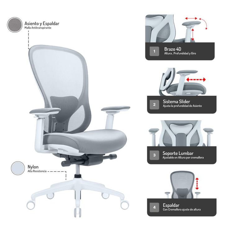 Silla Gerencial Oslo Gris 4