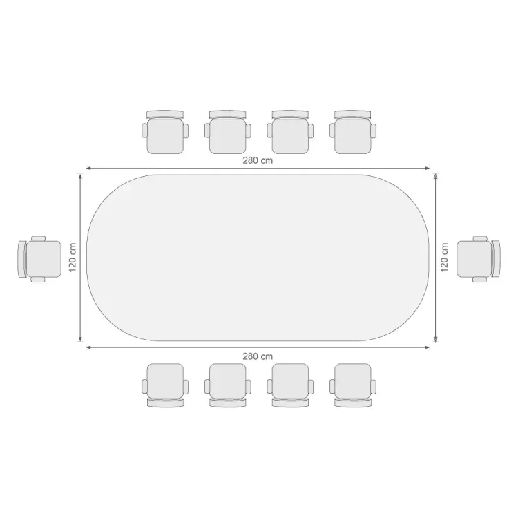 Mesa De Juntas Ovalada 10 Puestos 3