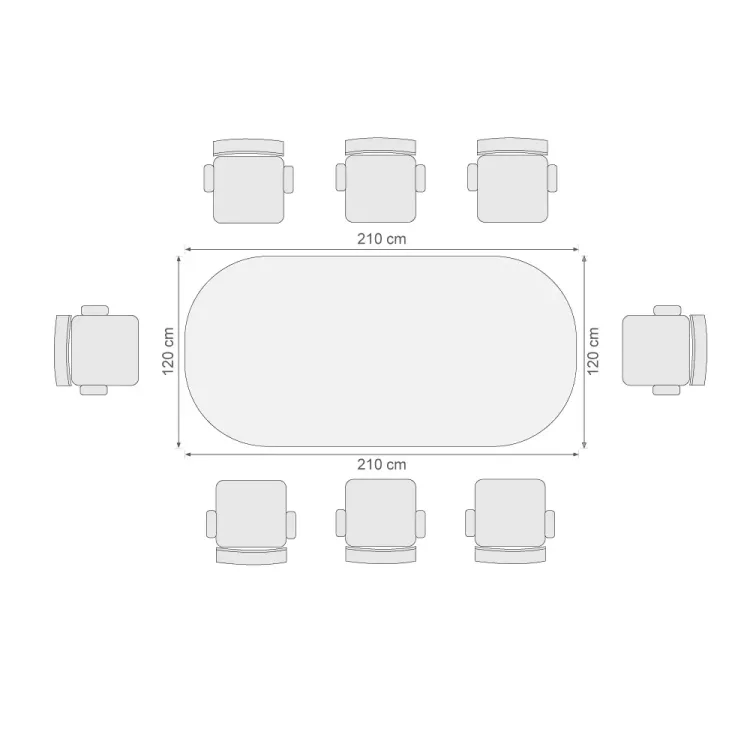 Mesa De Juntas Ovalada 8 Puestos 3