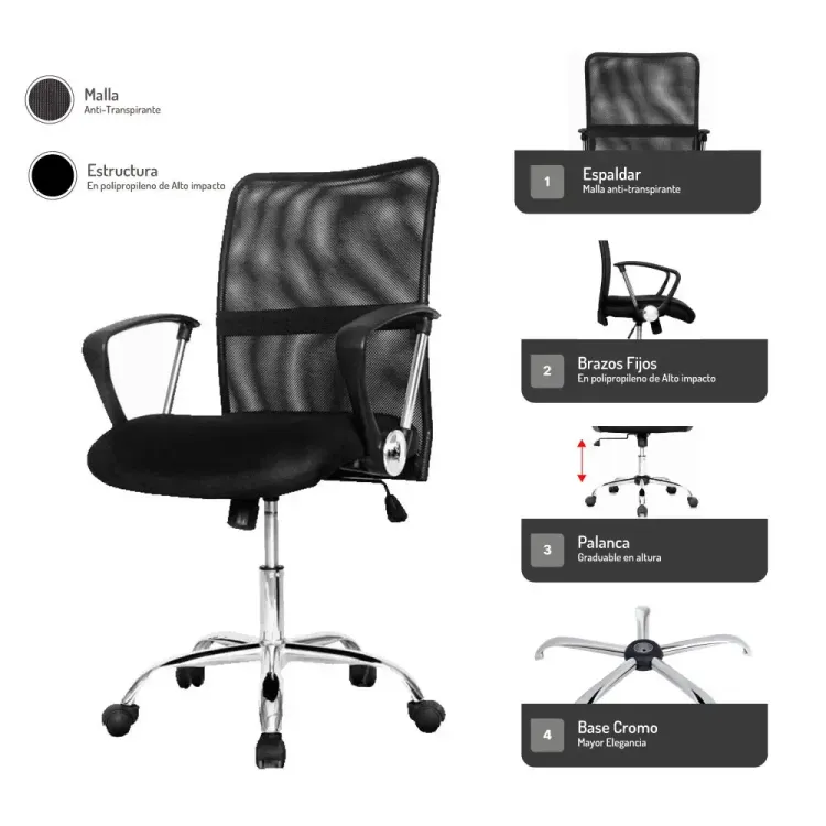 Silla de Escritorio Dubai 4