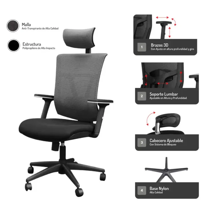 Silla de Escritorio Kabul Presidente 4