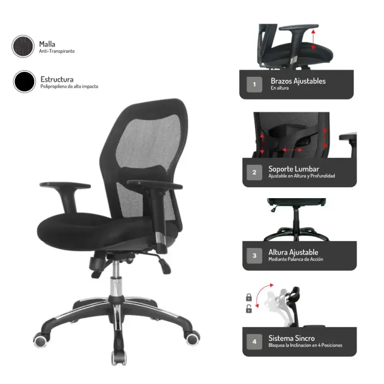 Silla de Escritorio París 4