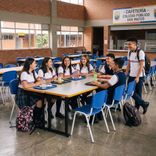 Comedor Escolar Mesa Plegable con Sillas 1