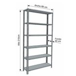 Estantería de Carga Liviana 210 X 88 X 30 Gris Rall 1