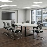 Set Mesa de Juntas Ovalada 8 Puestos + 8 Sillas Fija Atlanta