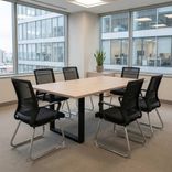 Set Mesa de Juntas Tipo C 6 Puestos + 6 Sillas Interlocutoras Zao