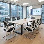 Set Mesa de Juntas Tipo C 8 Puestos + 8 Sillas Interlocutoras Atlanta