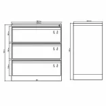 Archivador Metálico Horizontal 3 Gavetas 4