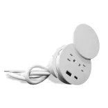 Enchufe con Tapa Para Mesa Con Doble Puerto Usb