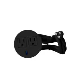 Enchufe Para Mesa Con Doble Puerto Usb Negro