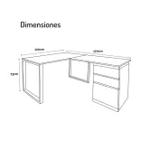 Escritorio Gerencial en L Tipo C con Faldón Blanco 2