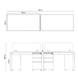 Escritorio Maka Lineal 2 Puestos Blanco 1