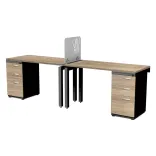 Escritorio Maka Lineal 2 Puestos Negro