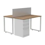 Escritorio Tipo C 2 Puestos Blanco