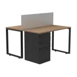 Escritorio Tipo C 2 Puestos Negro