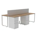 Escritorio Tipo C 4 Puestos Blanco