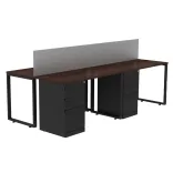 Escritorio Tipo C 4 Puestos Negro