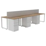 Escritorio Tipo C 6 Puestos Blanco