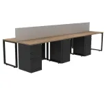 Escritorio Tipo C 6 Puestos Negro
