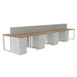 Escritorio Tipo C 8 Puestos Blanco