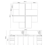 Isla de Trabajo 4 Puestos en L Maka Negro 1