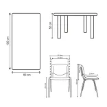 Juego De Mesa Rectangular Infantil X6 1