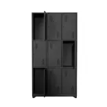 Locker Metálico 9 Puestos para Cascos Negro 1