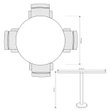 Mesa Anclaje Redonda Base Pintada 1