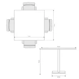 Mesa Kappa Cuadrada Base Pintada 1