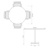 Mesa Kappa Redonda Base En Acero 1