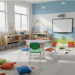 Mesa Trapezoidal Preescolar con 3 sillas (Manual Ministerio de Educación) 1