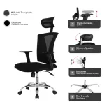 Silla de Escritorio Praga Con Cabecero Cromo 4