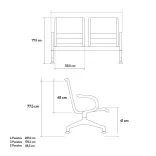 Silla de Espera Aeropuerto Dos Puestos 1
