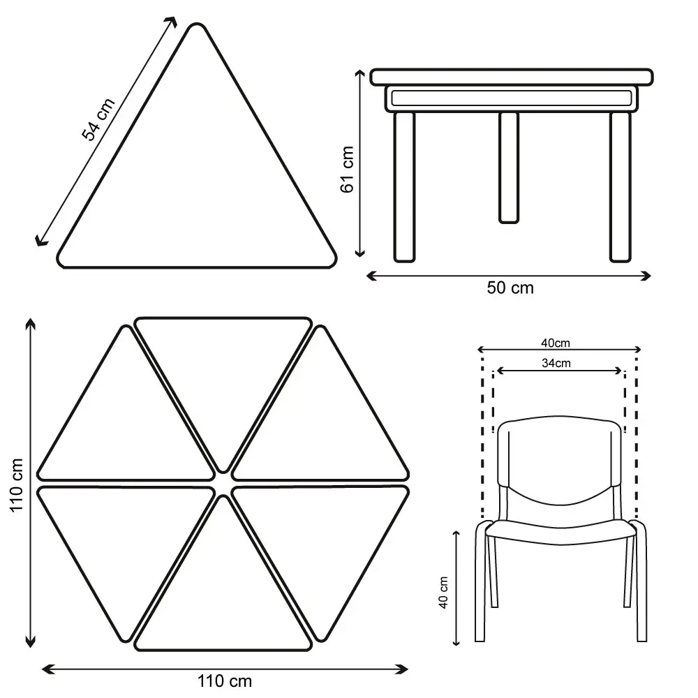 Juego De Mesa Hexagonal Clásica X6 Párvulos Y Preescolar 0