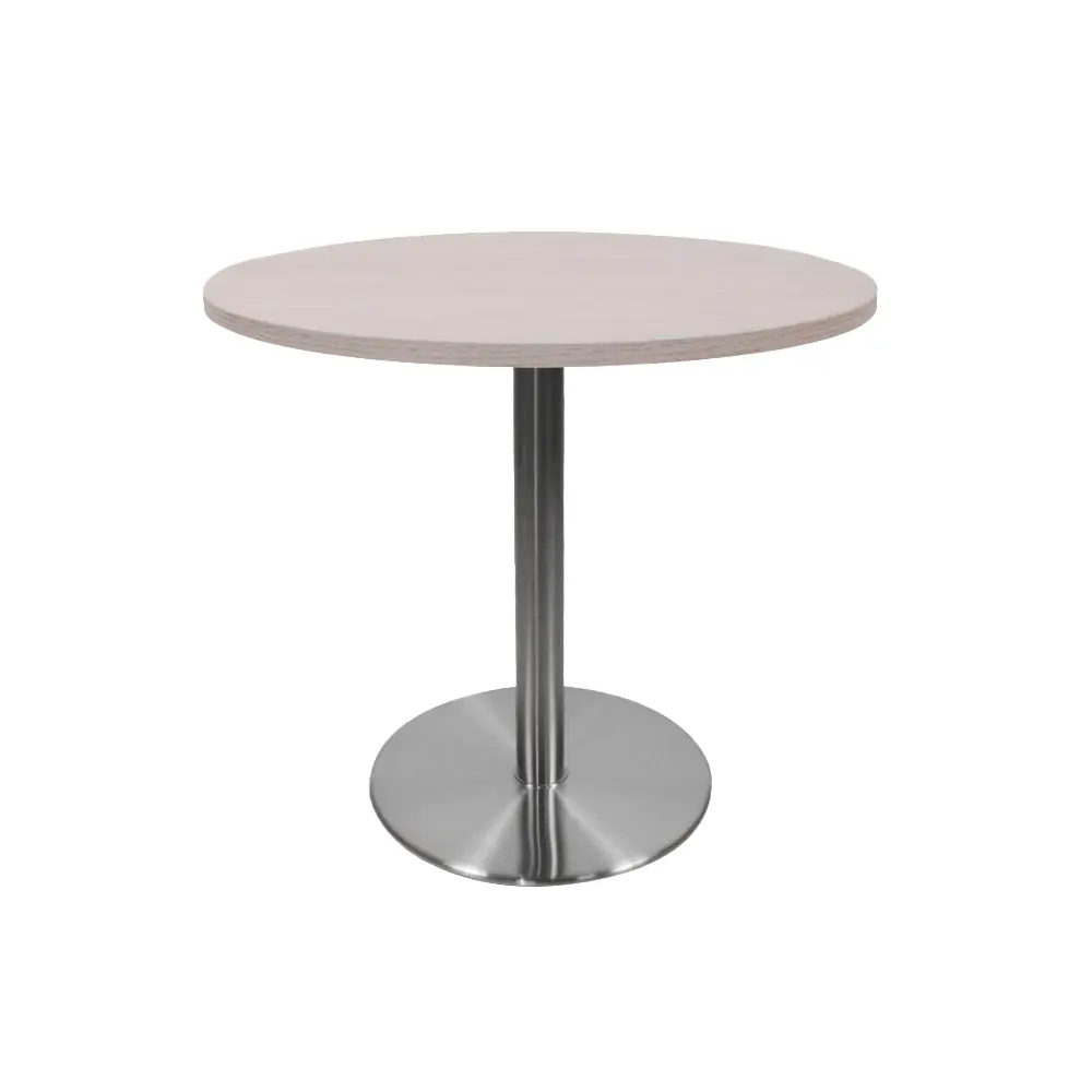 Mesa Delta Redonda Base En Acero - Sea White 0